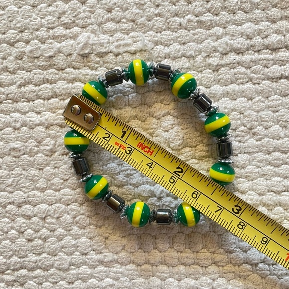 MAGNETIC Hematite Jewelry Green Colored Beads Necklace Bracelet Adjustable Wrap - Picture 6 of 6